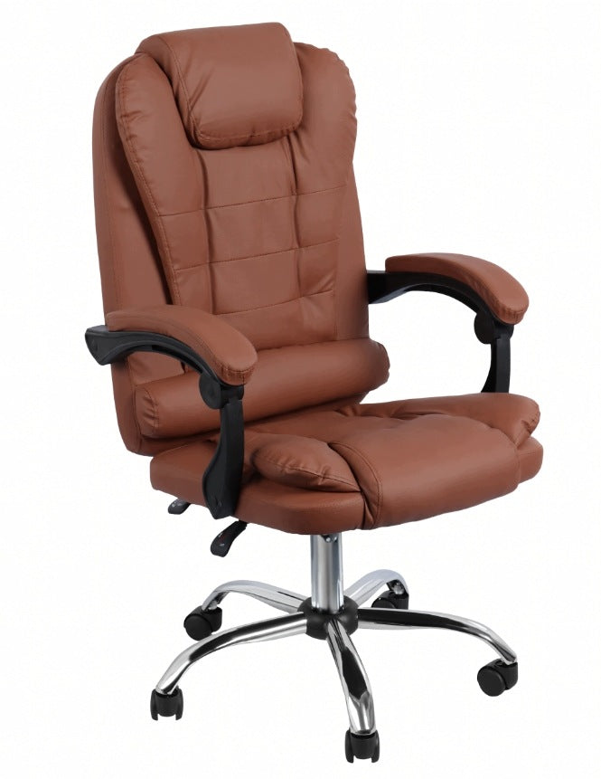Office Chair Swivel Office Chair Adjustable Leather Backrest Brown Medical device no