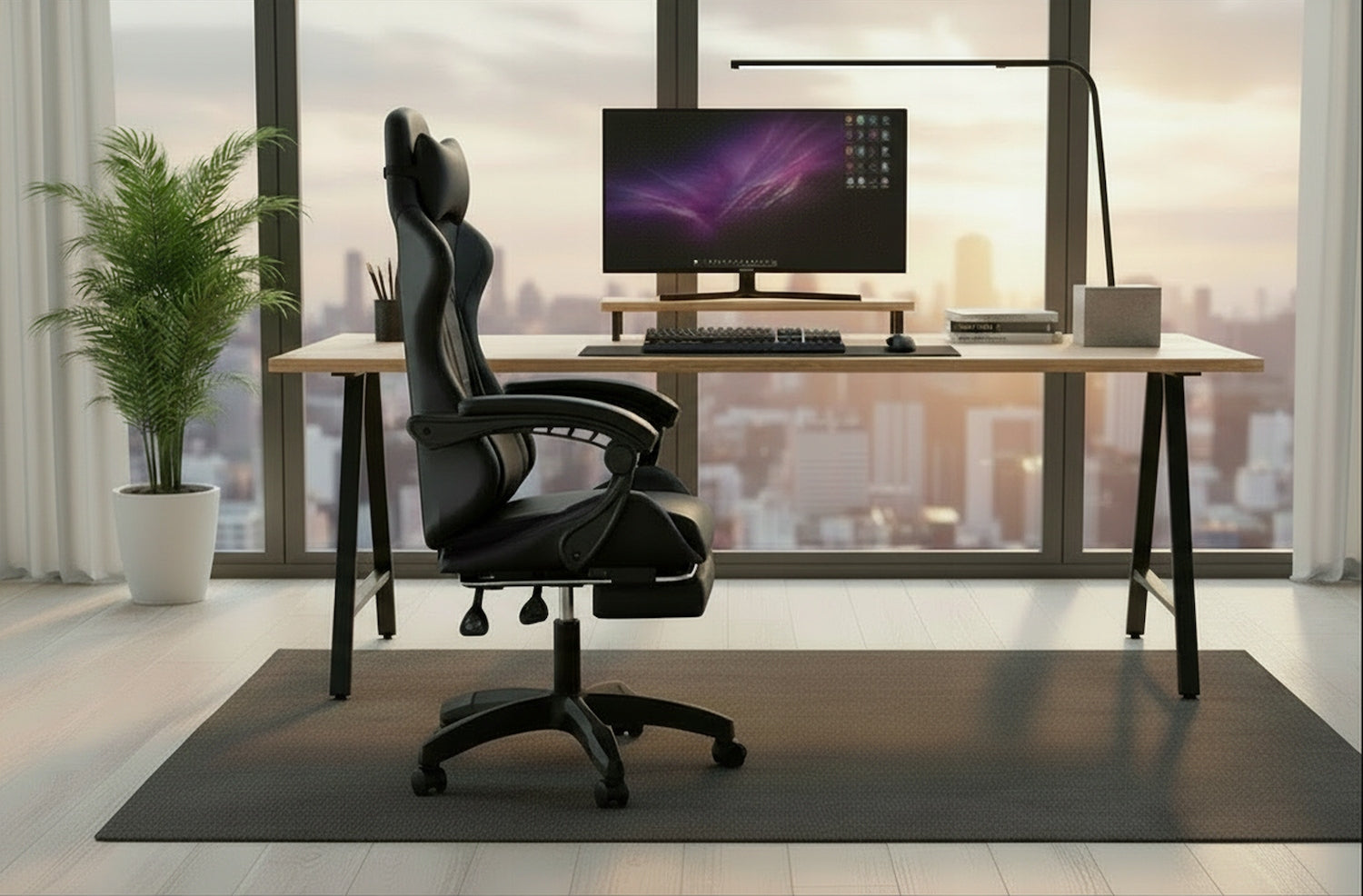 Office Chair Swivel Office Chair Modern Leather Black Brand no brand