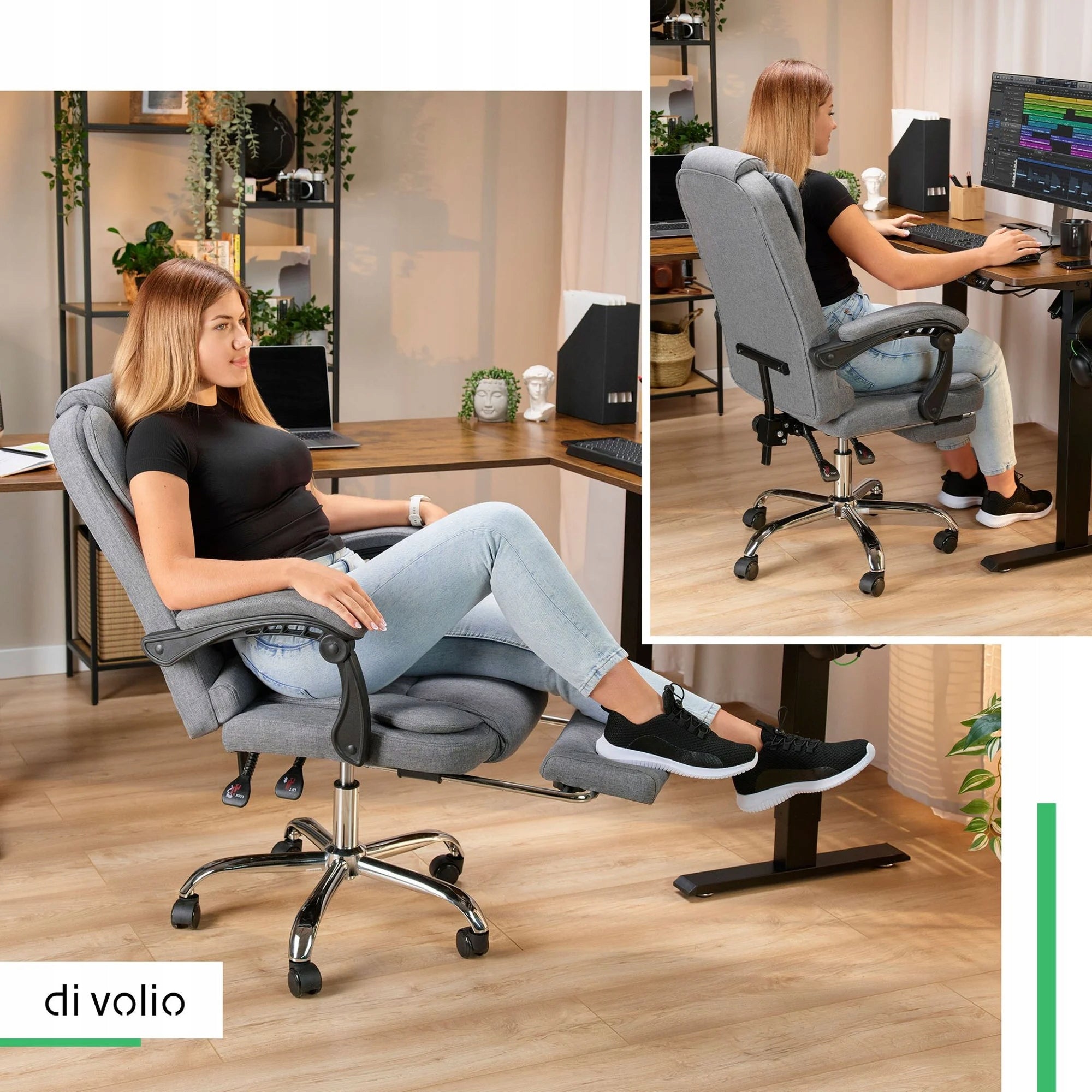 Office Chair Swivel Office Chair with Footrest Fabric Chair Office Medical device no
