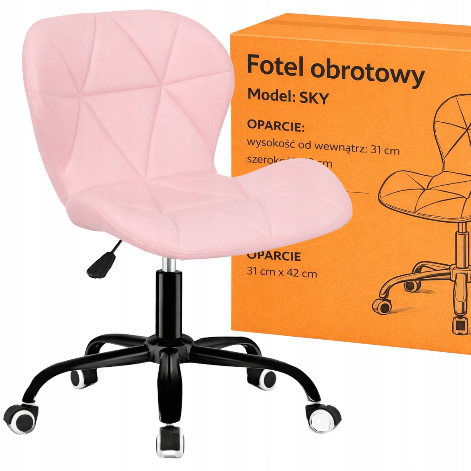 Office Chair Swivel Pink Eco Leather Desk Chair Cabinet Dressing Table