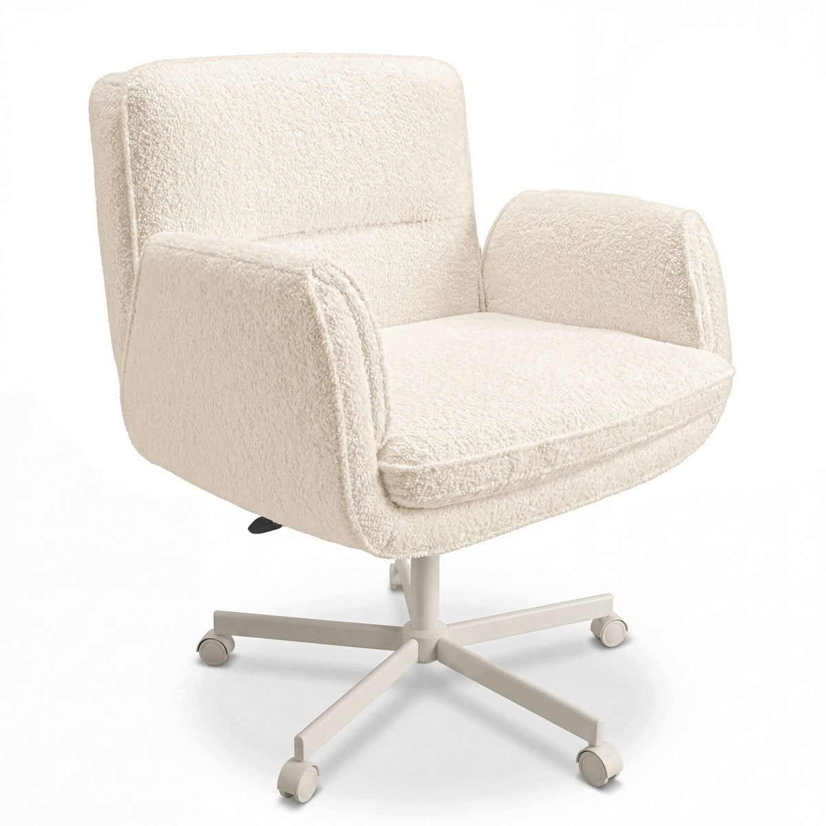 Office Chair Swivel Teddy For Desk Reclining Armrests Beige