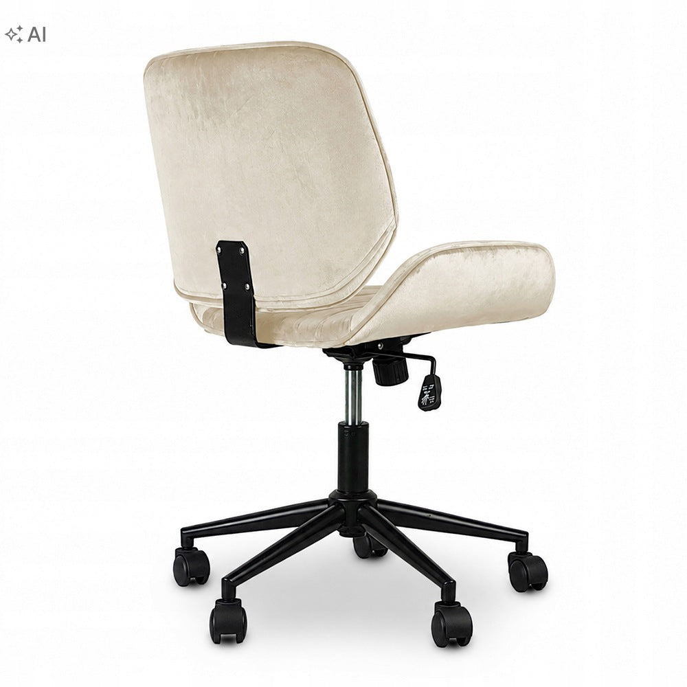 Office Chair Swivel Velour Adjustable For Desk TORES Beige COMFORTABLE Brand no brand