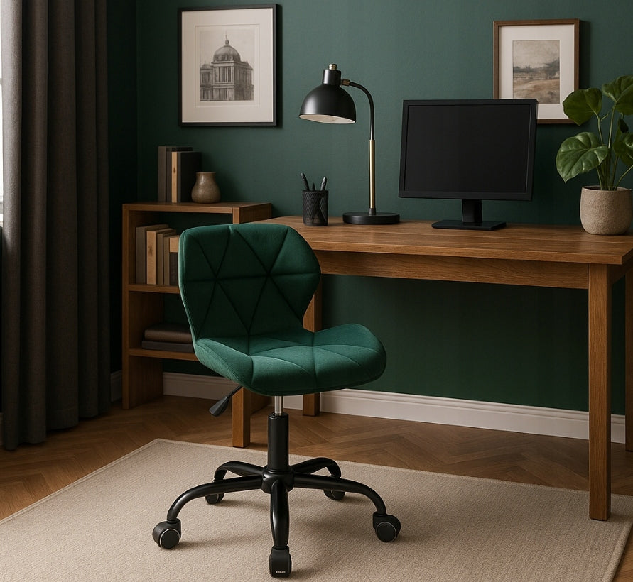 Office Chair Swivel Velour Green Desk Chair Dressing Table Cabinet Packaging status original