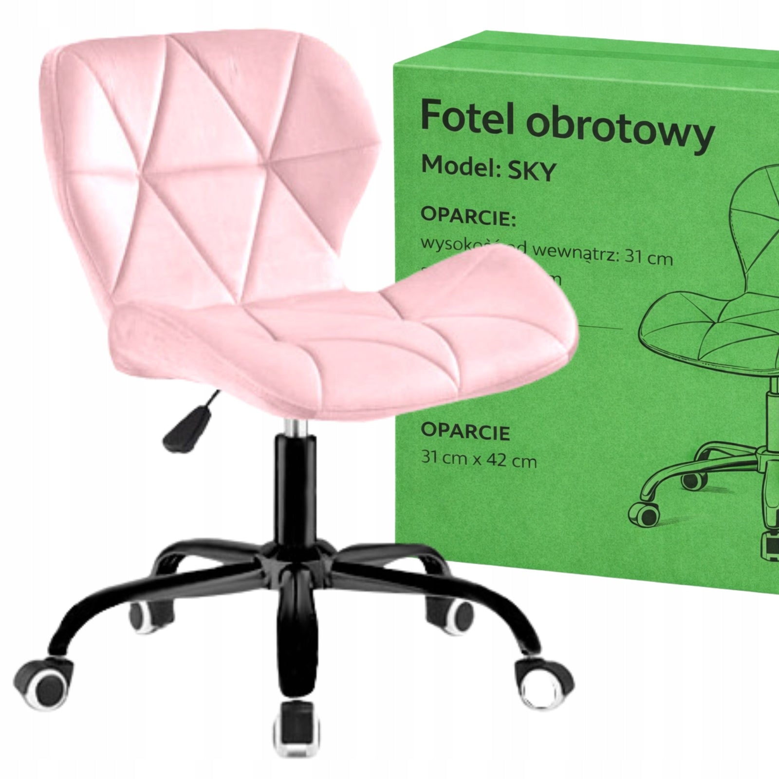Office Chair Swivel Velour Pink Desk Chair Dressing Table Cabinet
