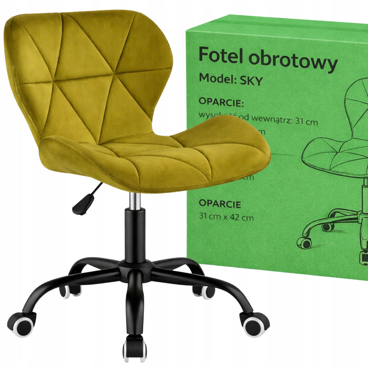 Office Chair Swivel Velour Yellow Desk Chair Dressing Table Cabinet