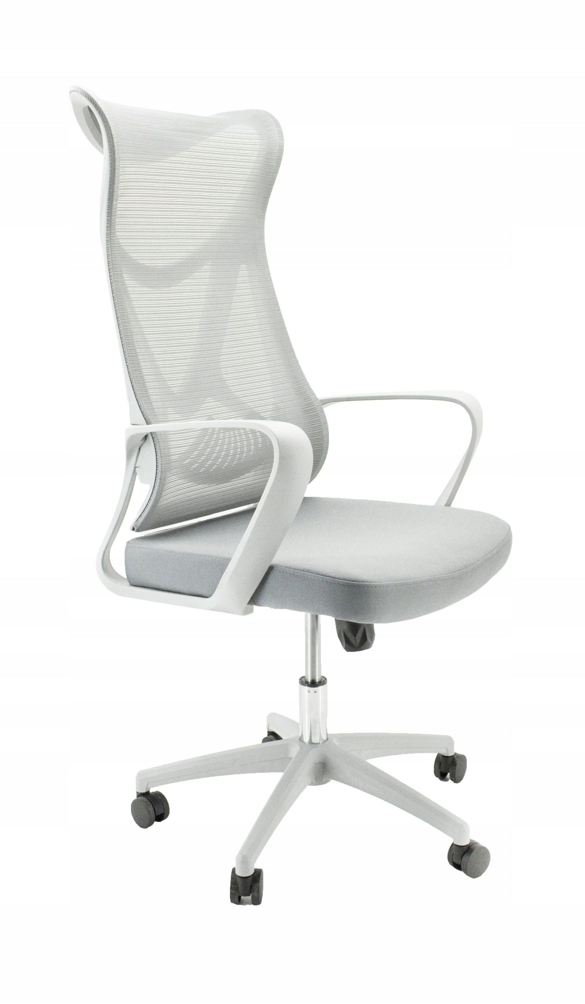Office Chair Swivel White Ergonomic Material Desk Chair Manufacturer code Fotel obrotowy biały materiałowy 808 szary
