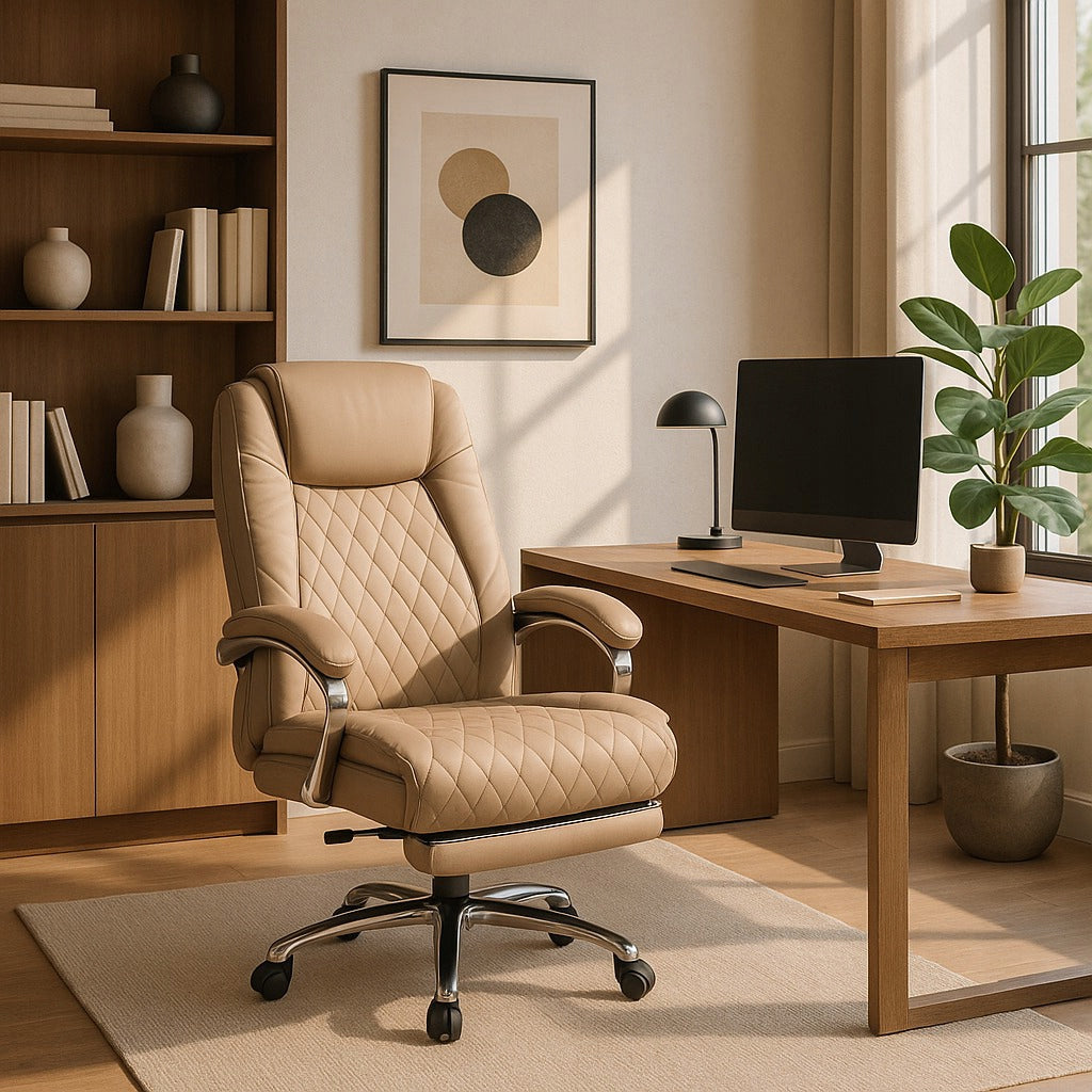 Office Chair Swivel With Massage Computer Desk Chair Beige GIORGIO Medical device no