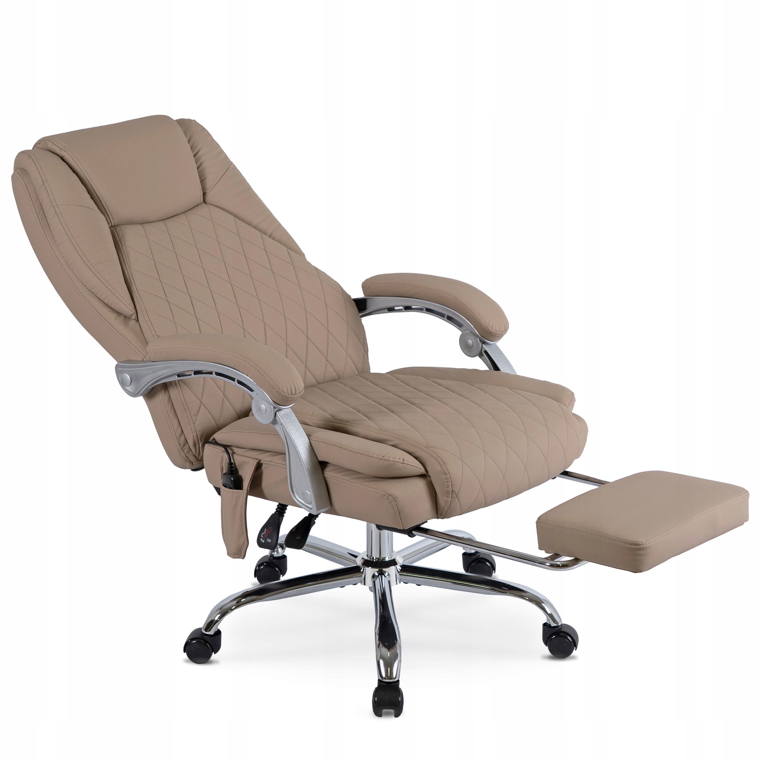 Office Chair Swivel With Massage Computer Desk Chair Beige GIORGIO