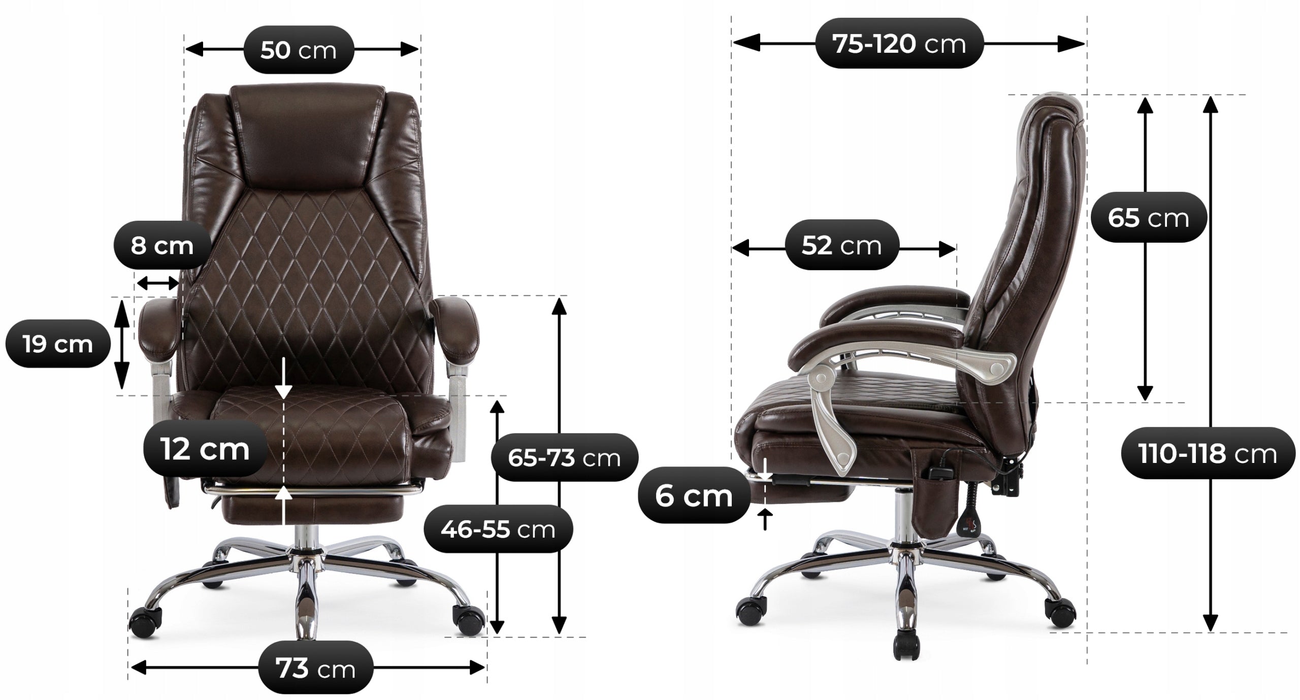 Office Chair Swivel With Massage Computer Desk Chair Bronze GIORGIO Packaging status original