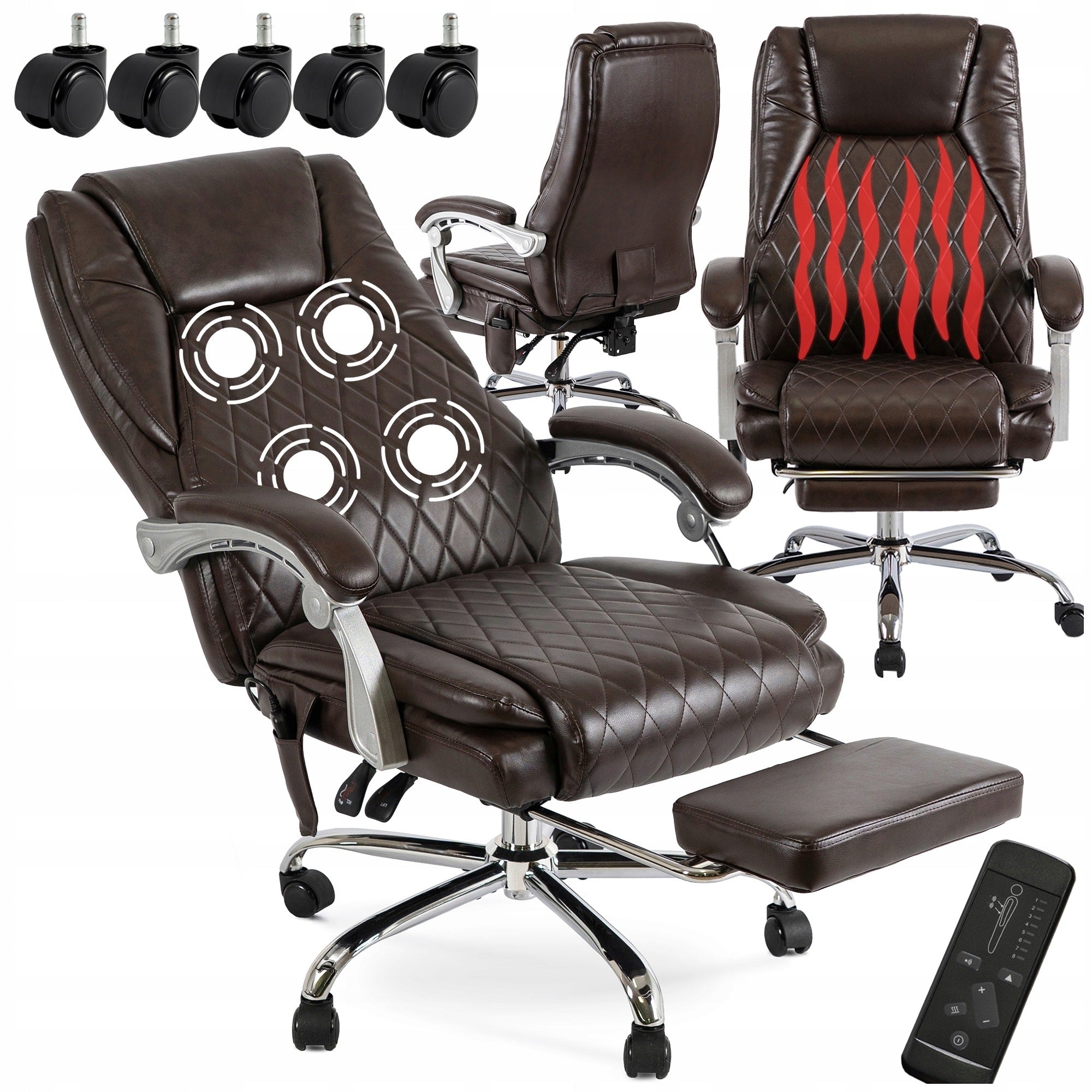 Office Chair Swivel With Massage Computer Desk Chair Bronze GIORGIO