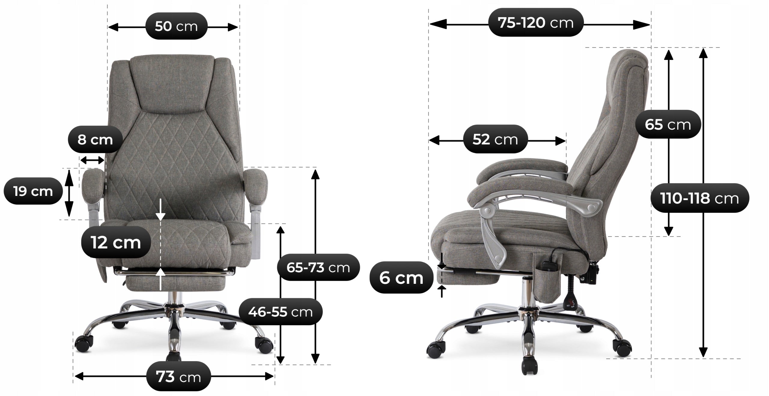 Office Chair Swivel With Massage Computer Desk Chair Grey GIORGIO Medical device no
