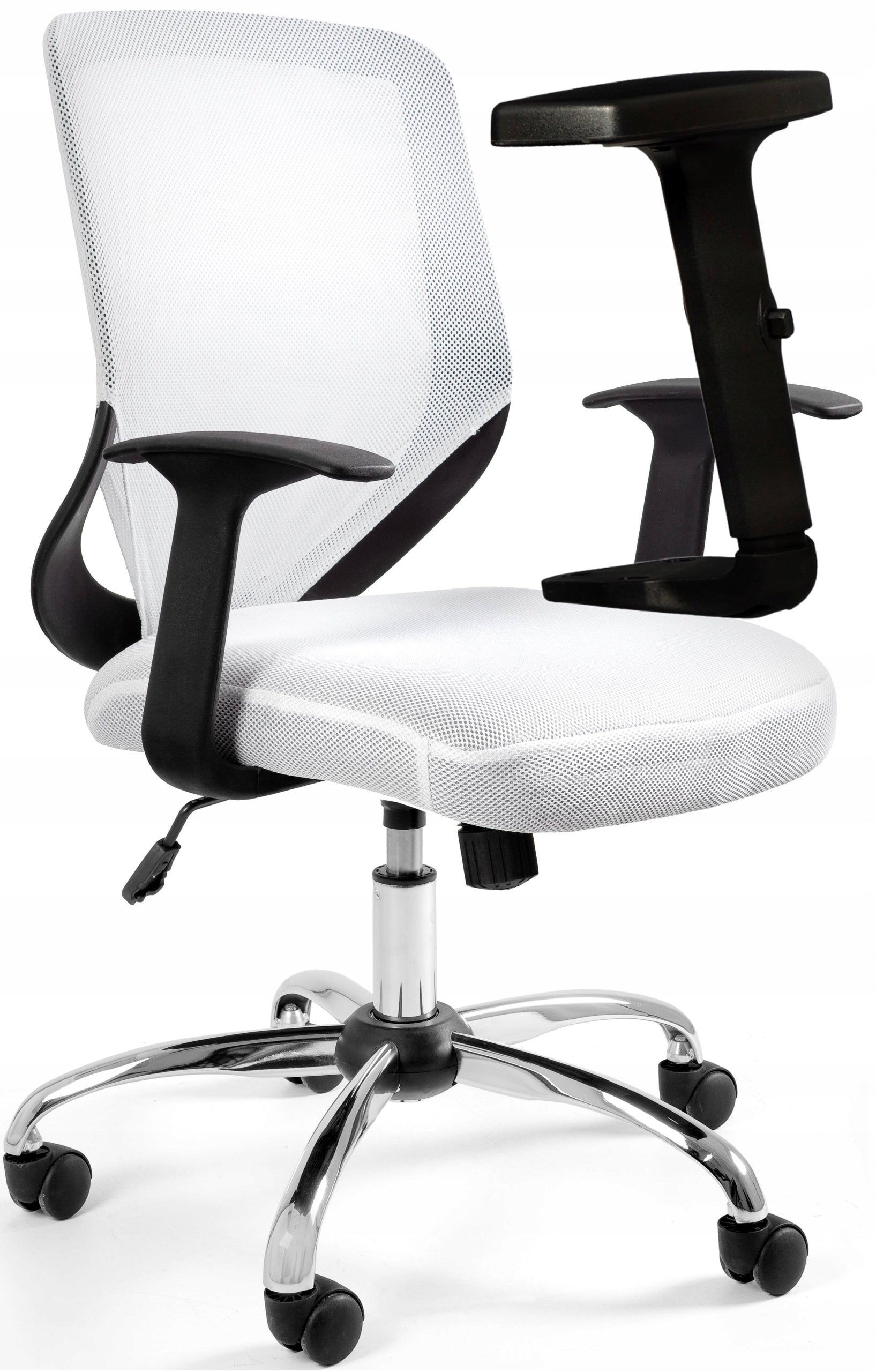 Office Chair TOMMY 2 White Swivel Mesh Ergonomic Fabric Low 130k