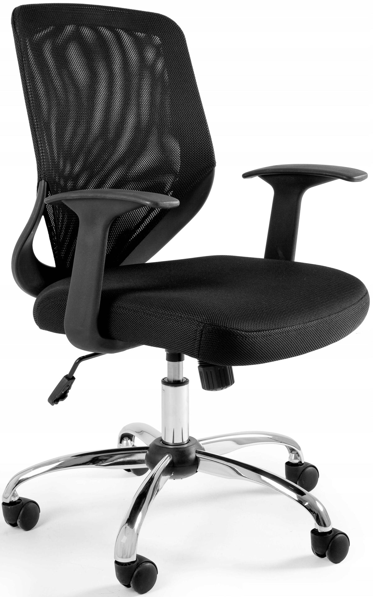 Office Chair TOMMY Black Rotating Work Mesh Fabric Low 130kg