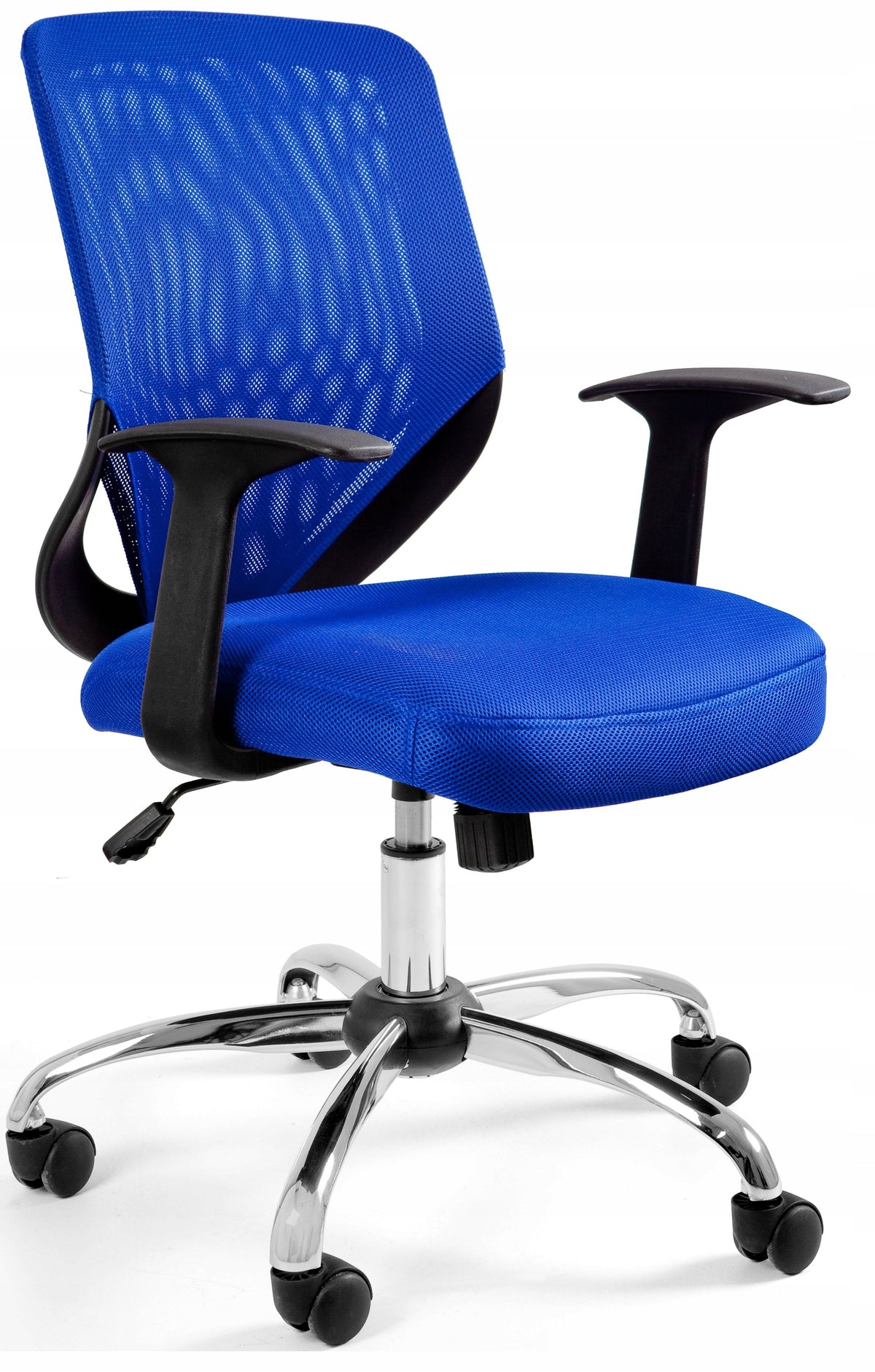 Office Chair TOMMY Blue Swivel Mesh Work Fabric Low