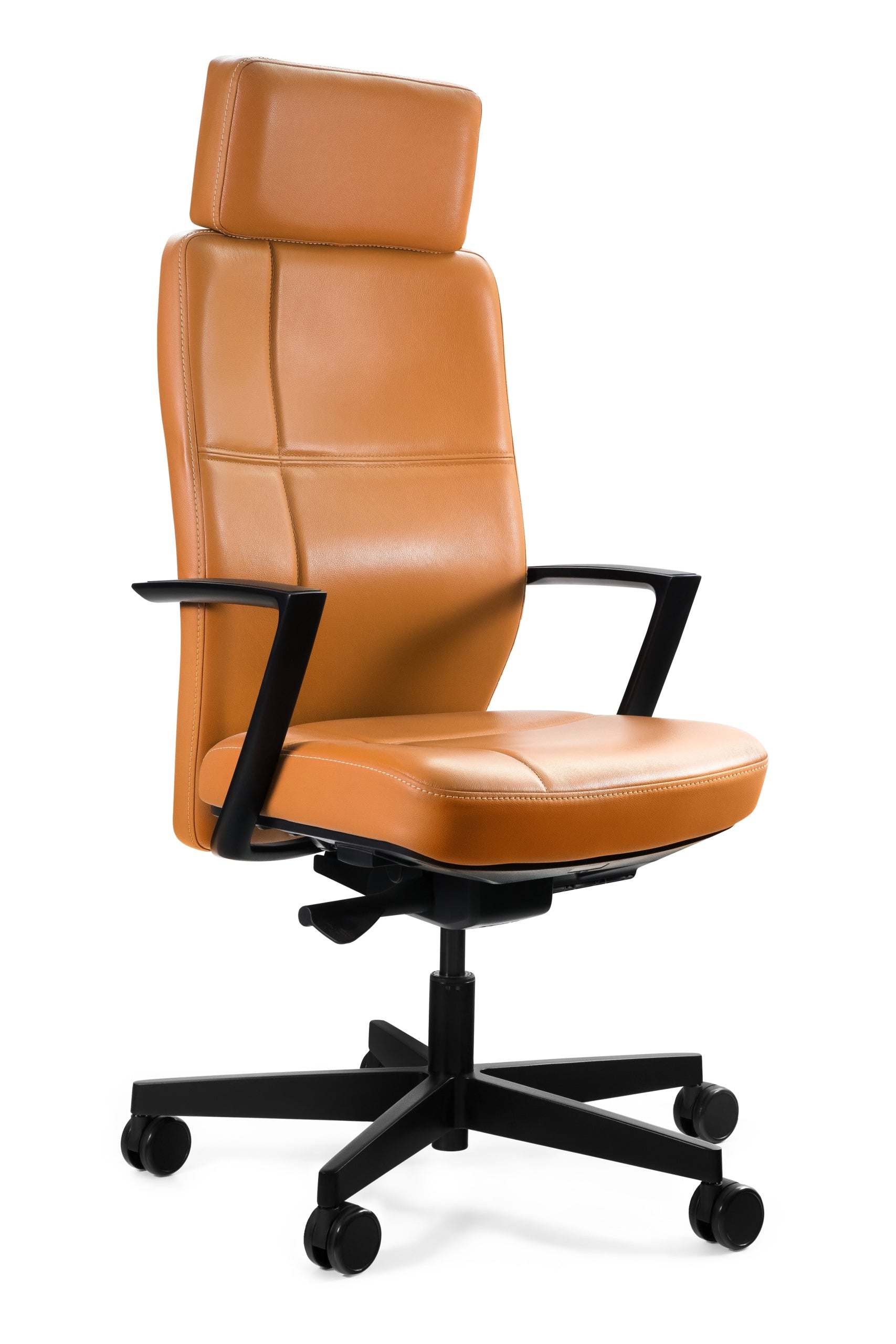 Office Chair VENEZIA Brown Swivel Leather