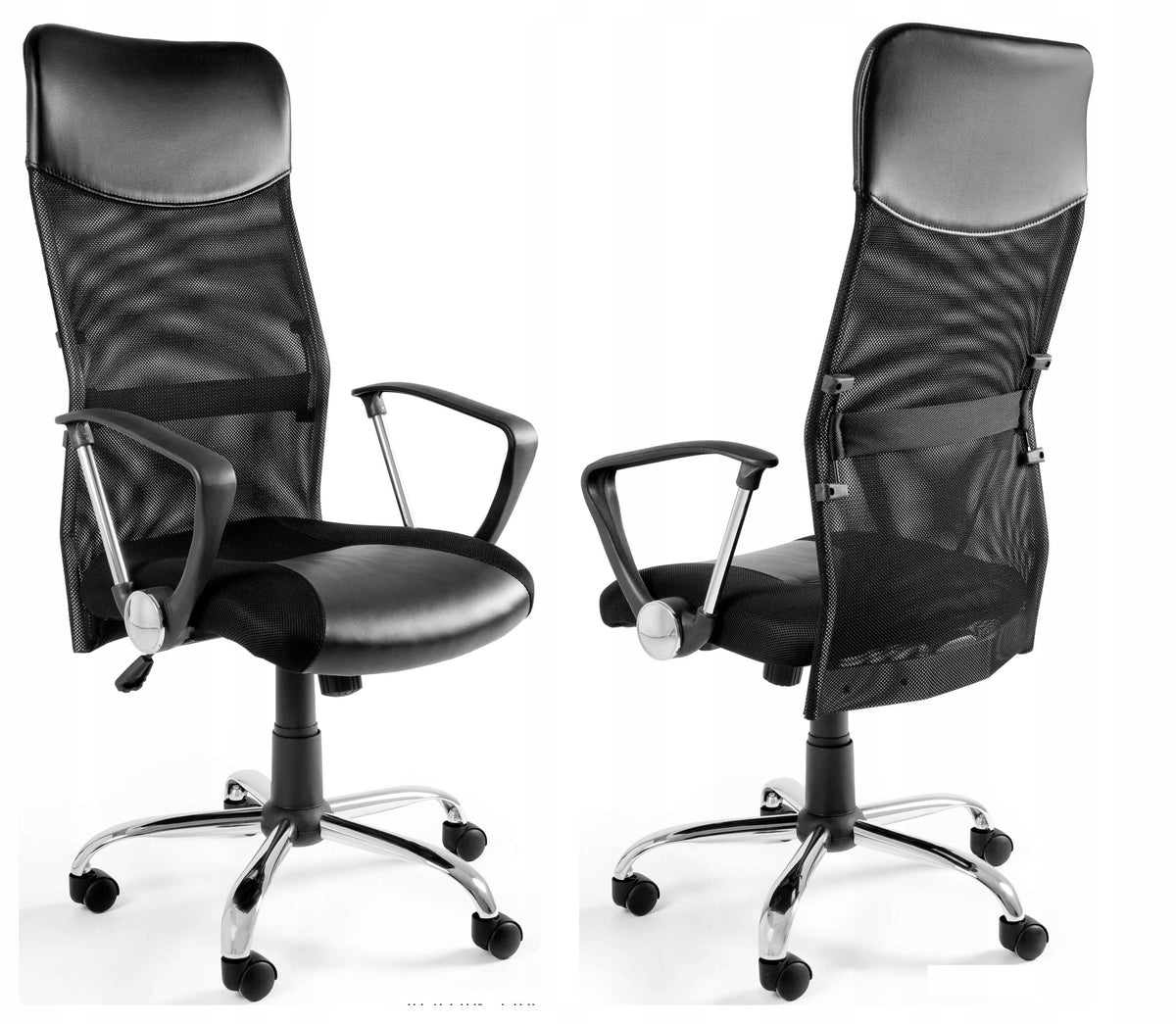 Office Chair VIPER Black Swivel Ergonomic Mesh and Fabric 130kg Brand Unique