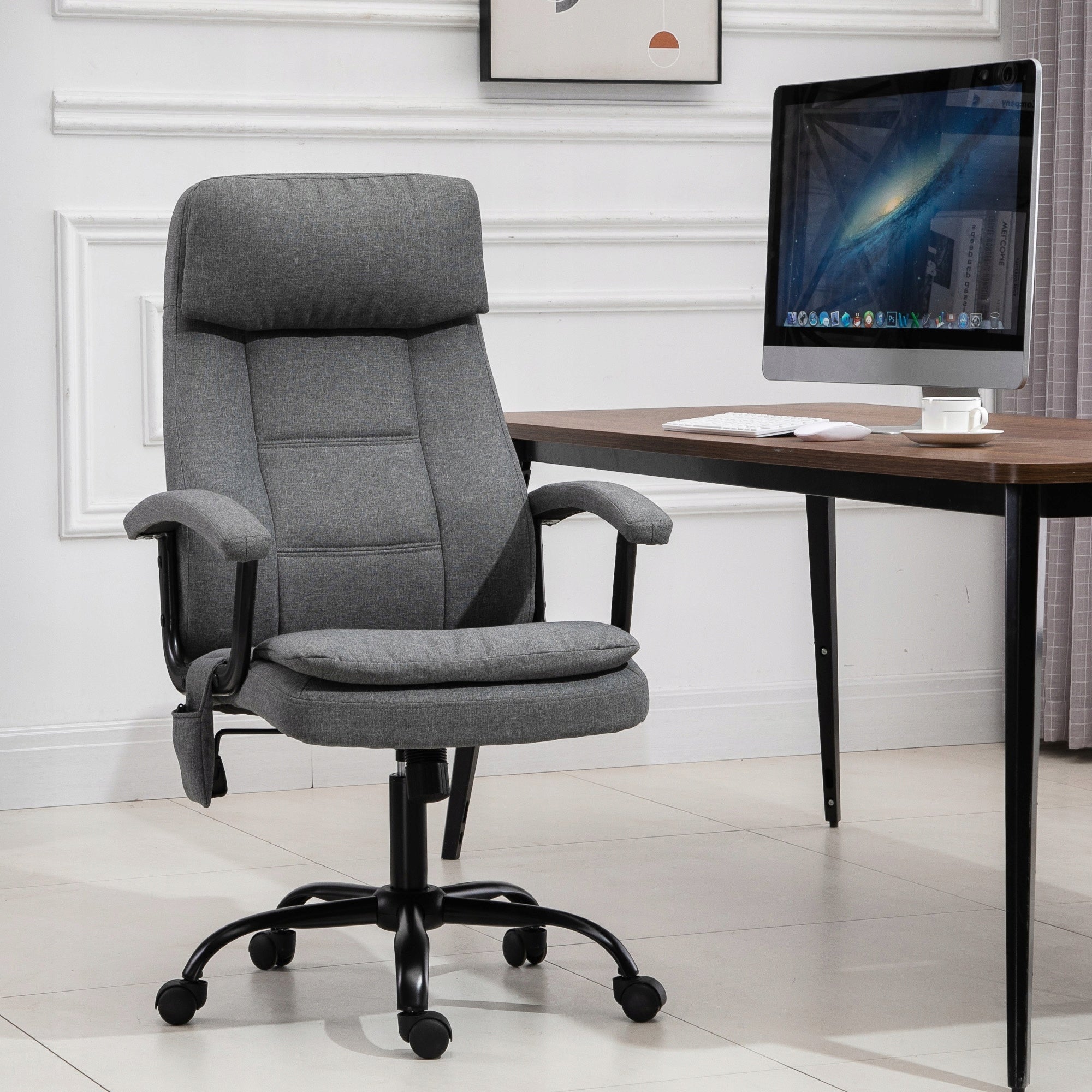 Office Chair Vinsetto with Lumbar Massage USB Rotary 360° Grey Brand Vinsetto