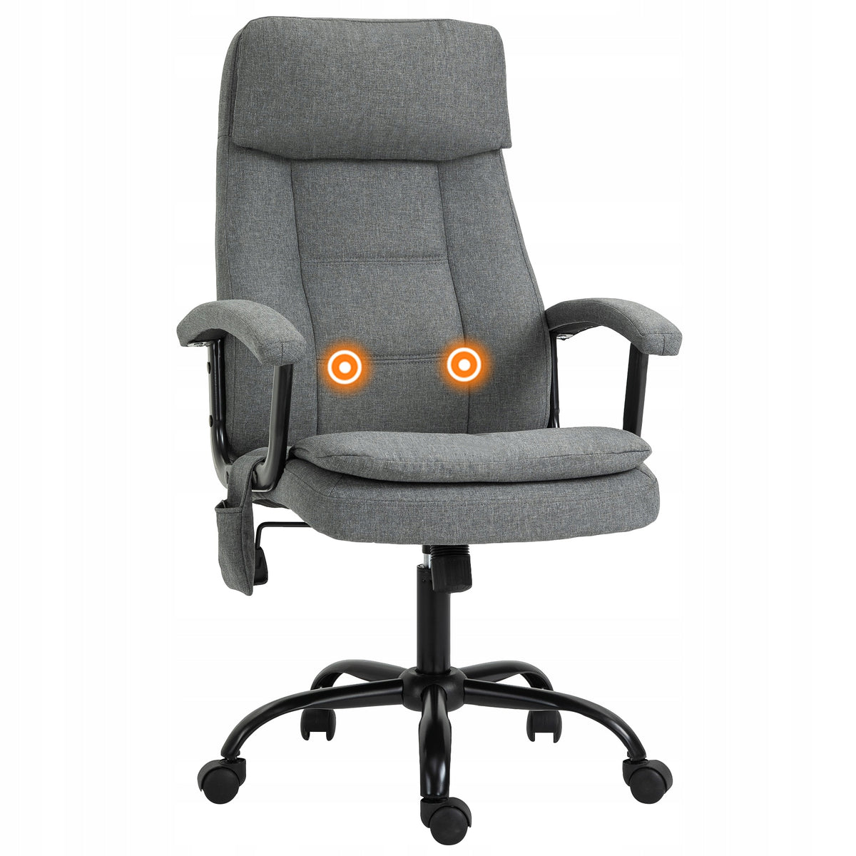 Office Chair Vinsetto with Lumbar Massage USB Rotary 360° Grey