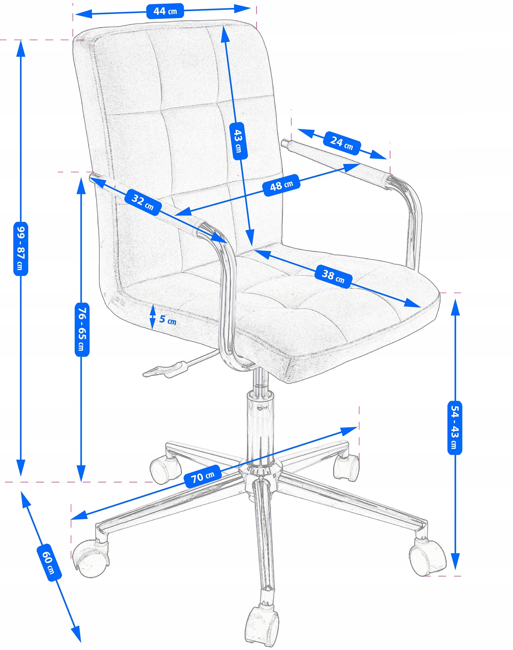 Office Chair on Wheels SWIVEL for Office Quilted QUATRO Grey JUMIhome EAN (GTIN) 5900410307650