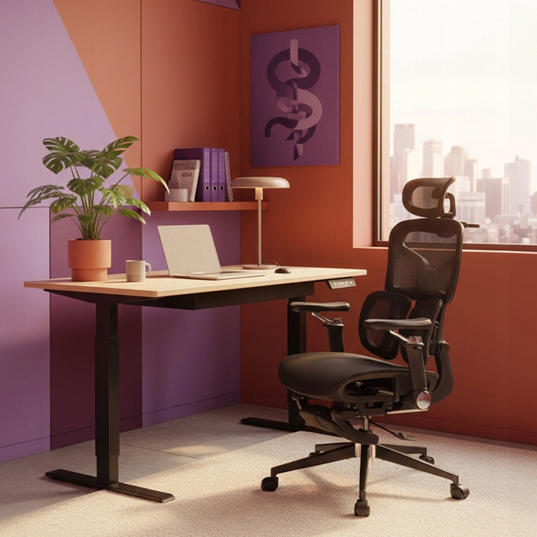 Office Chair with Footrest Ergonomic Swivel Chair for Desk Black Packaging status original