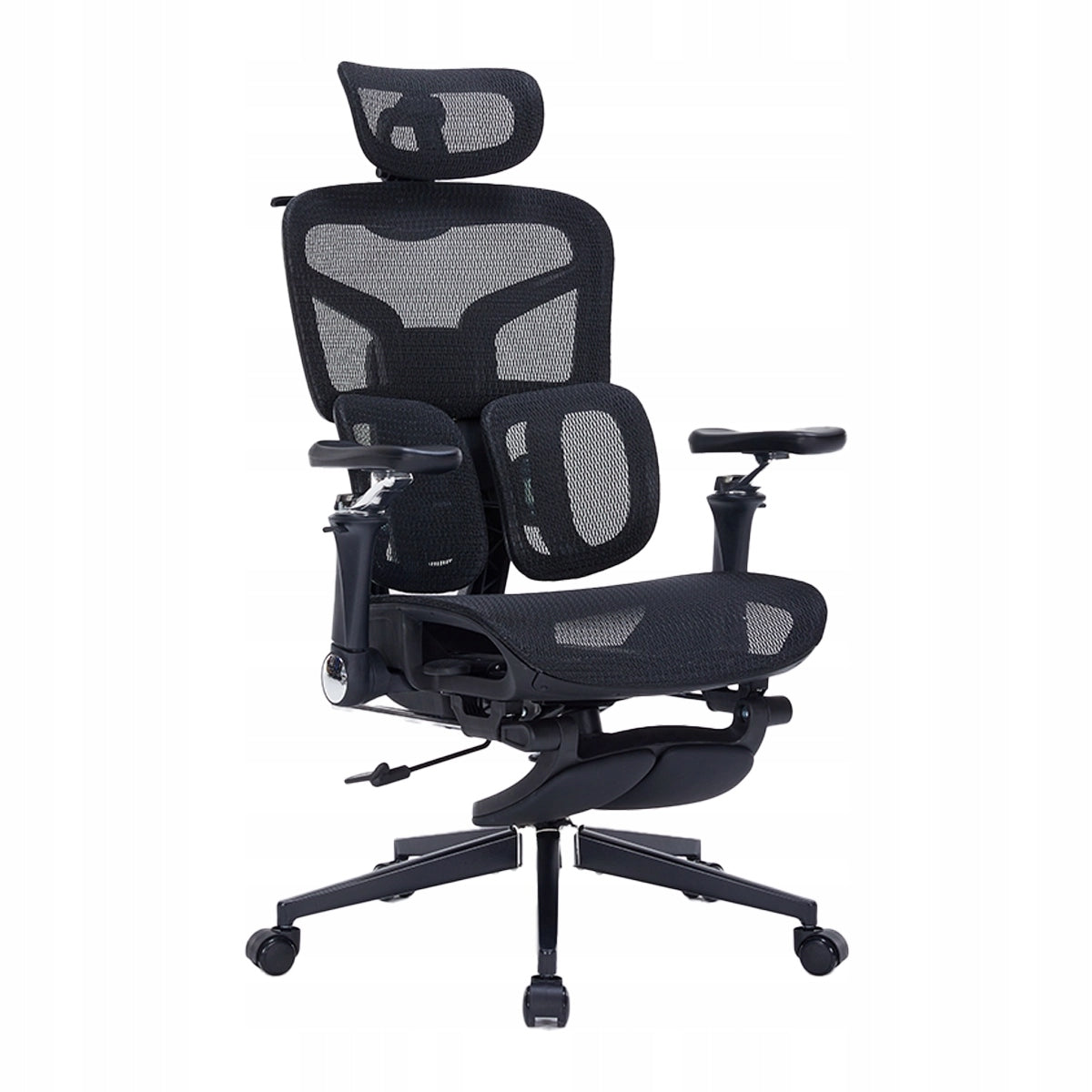 Office Chair with Footrest Ergonomic Swivel Chair for Desk Black