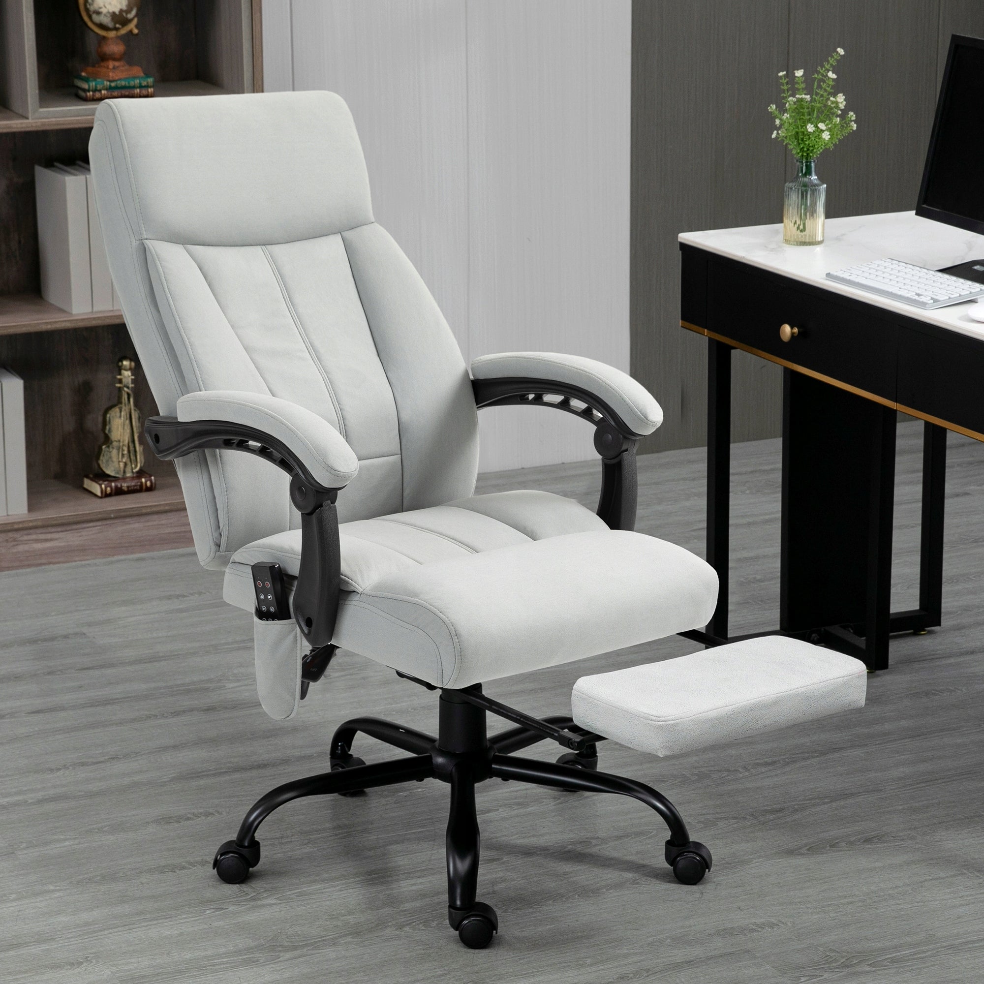 Office Chair with Massage and Heating Function, Footrest, up to 120 kg, Grey Manufacturer code 921-677V90GY