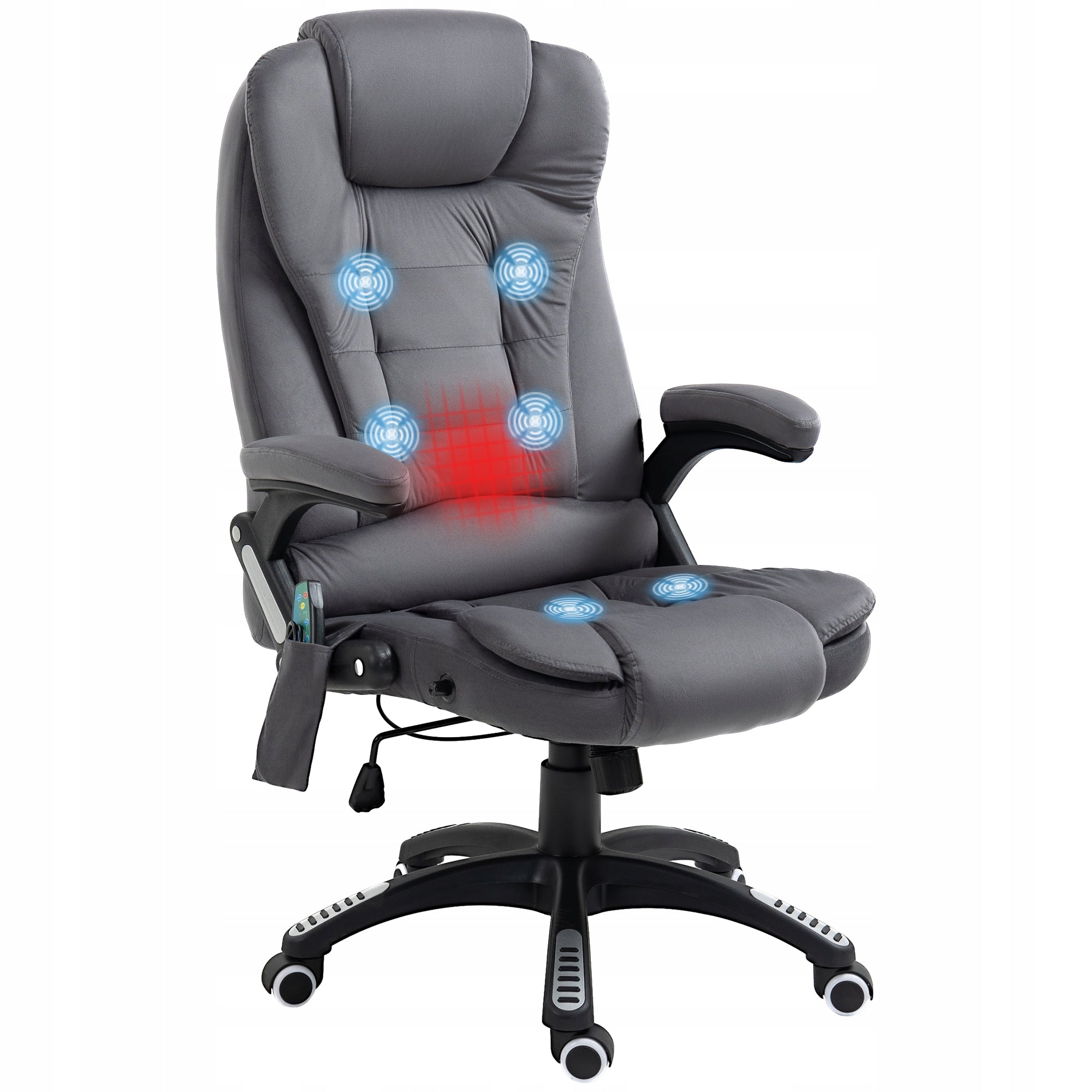 Office Chair with Massaging and Heating Function, Ergonomic, Adjustable Grey
