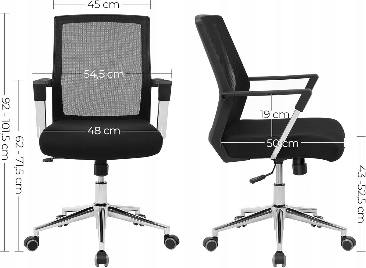 Office Chair with Mesh Backrest Chef's Chair Swivel Height Adjustment Brand Songmics