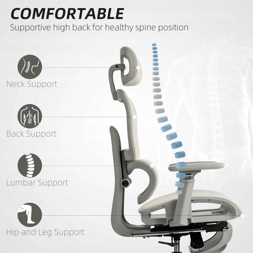 Office Chair with Rest Function and Ergonomic Deviations Brand Homcom