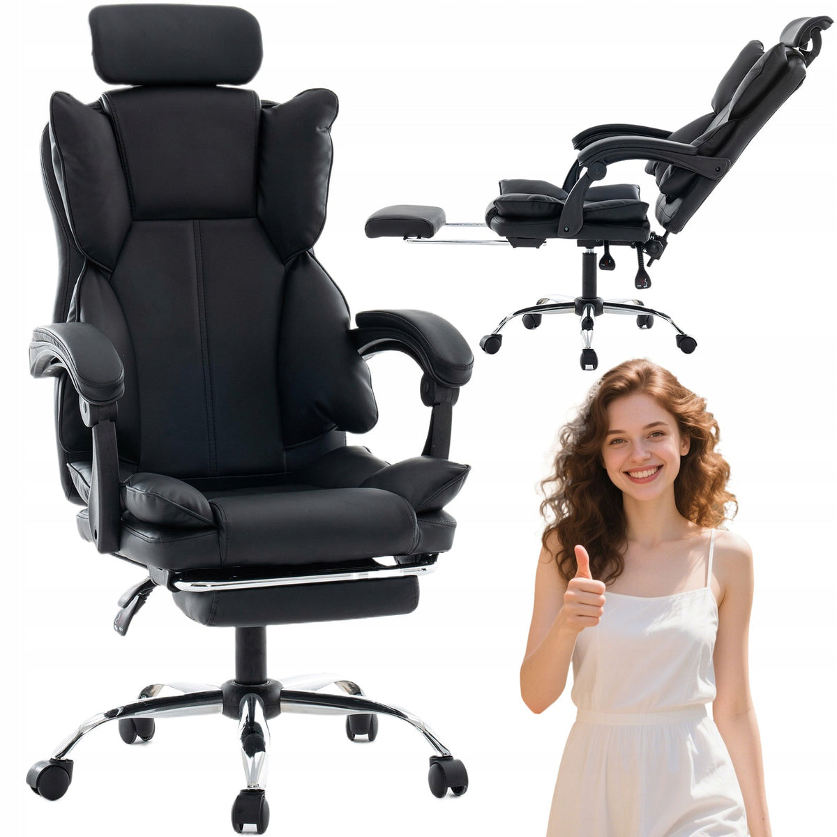 Office Chair with Swivel Footrest Ergonomic Desk Chair