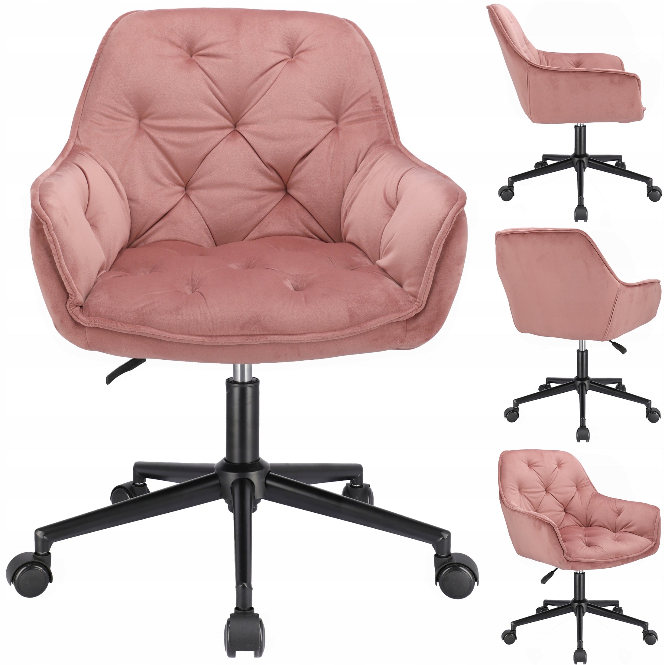 Office Desk Chair SWIVEL CHAIR Velour LARGO Adjustable JUMIhome