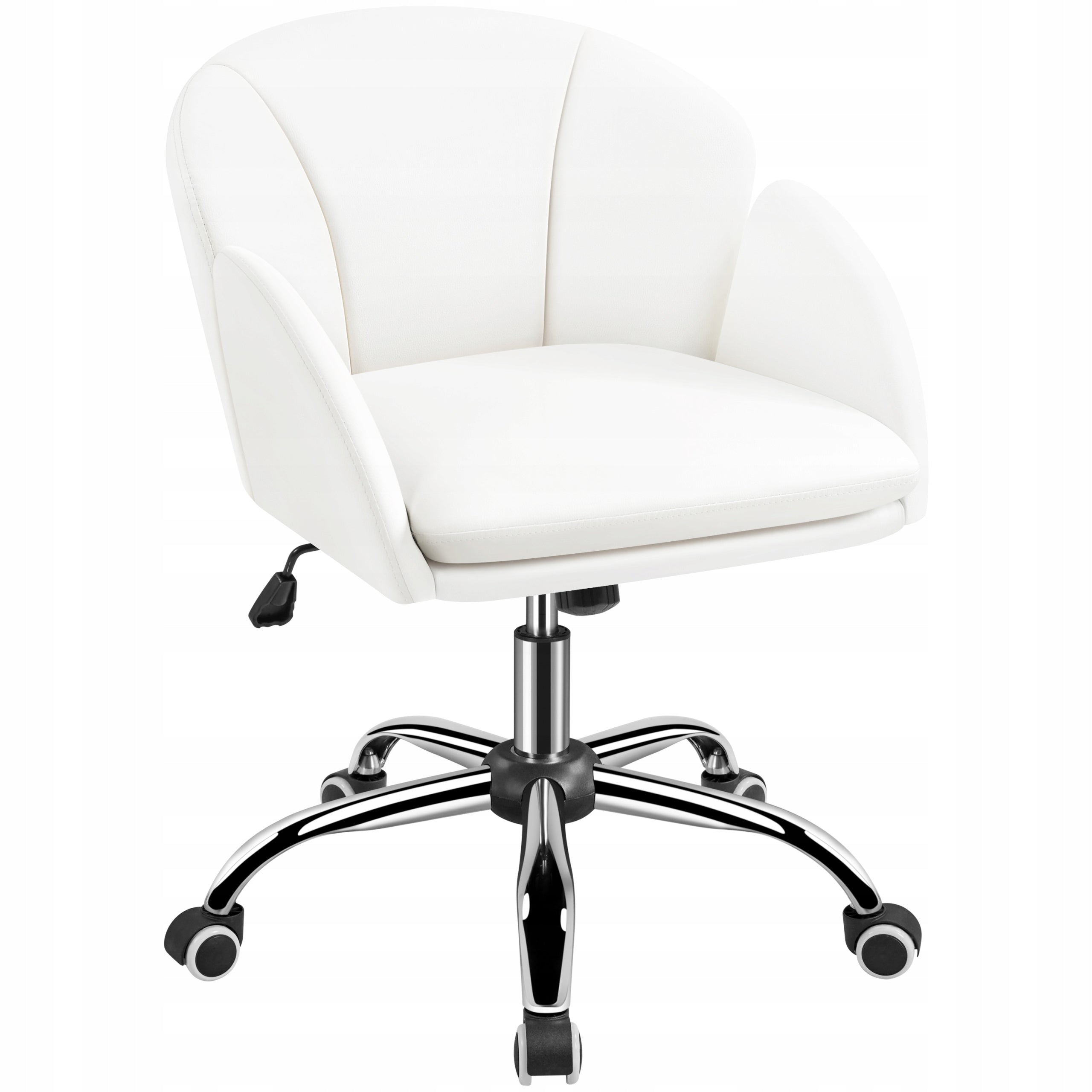 Office Dressing Chair with Armrests, Decorative, Swivel, White