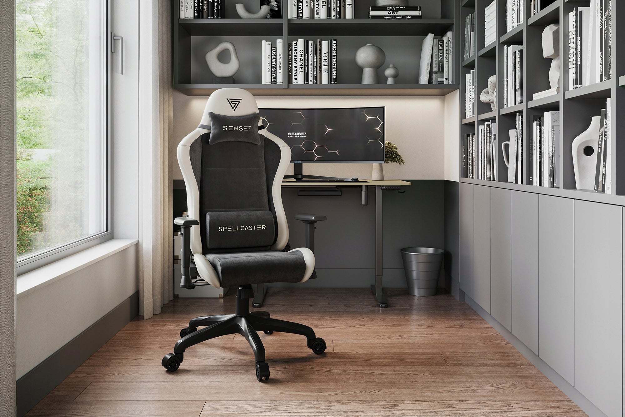 Office Gaming Chair Adjustable Alcantara Material + Sense7 Packaging status original