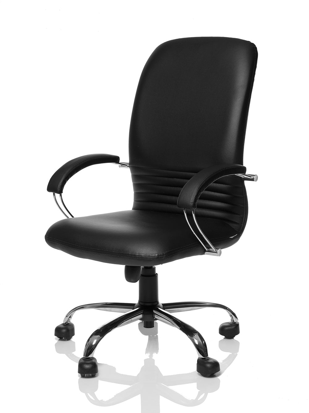 Office LEATHER CHAIR MIRAGE STEEL black SP01 DOUBLE CABINET
