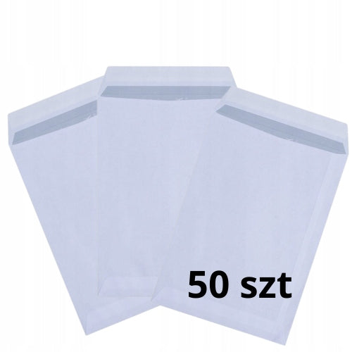 Office Letter Envelopes for Documents C4 White 50pcs with Adhesive Strap