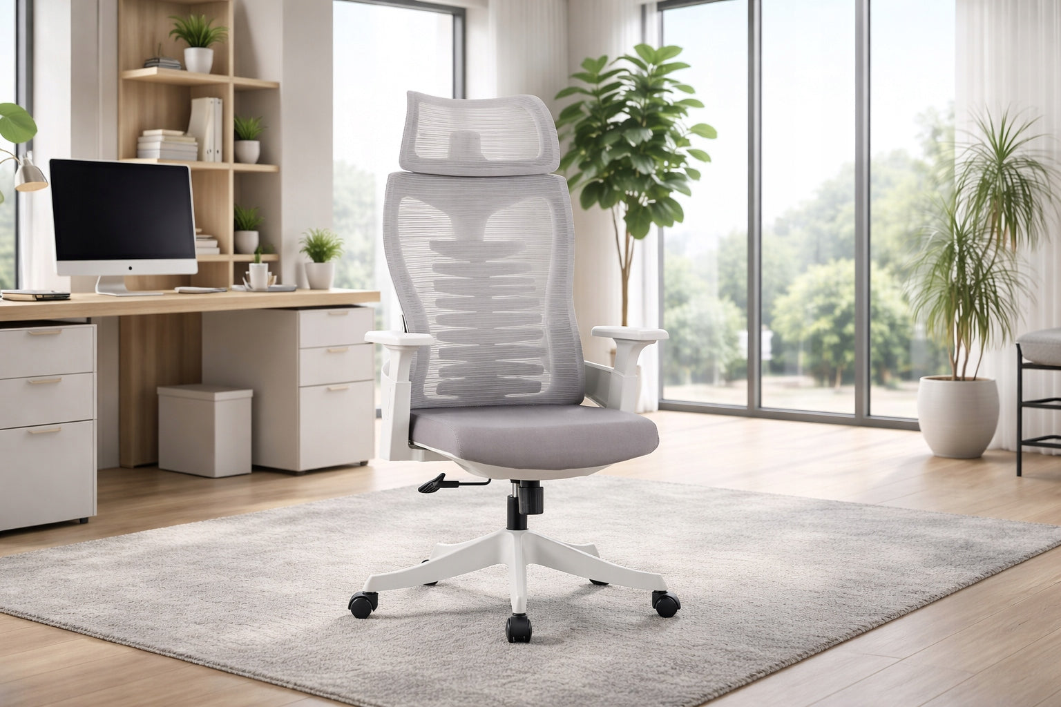 Office Swivel Chair Ergonomic Swivel Chair Comfortable Grey CARET 2 Packaging status original