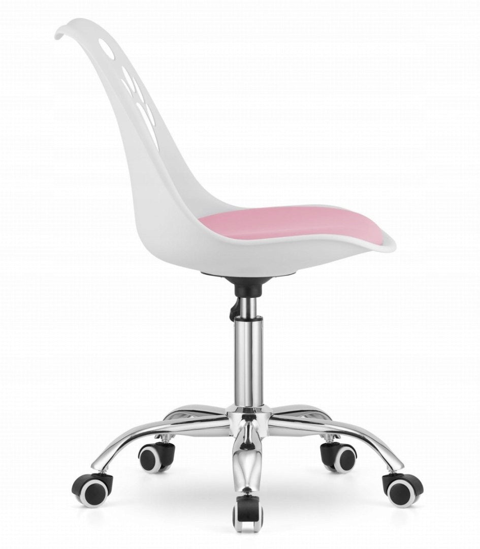 Office Swivel Chair White Pink Adjustable Comfortable Manufacturer code 5906684491491