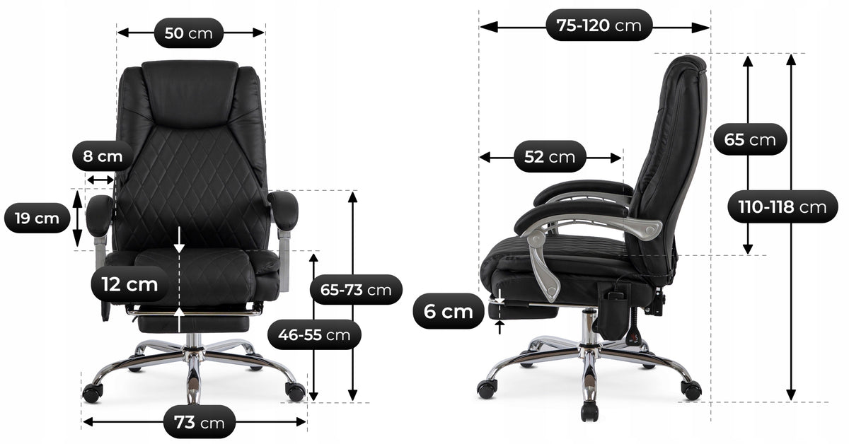 Office Swivel Chair With Massage Computer Desk Chair Black GIORGIO Medical device no