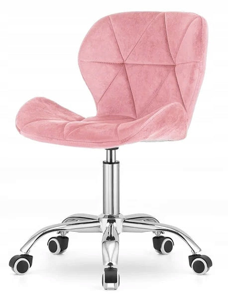 Office Swivel Chair on Wheels Swivel Chair for Dressing Table Pink Velour