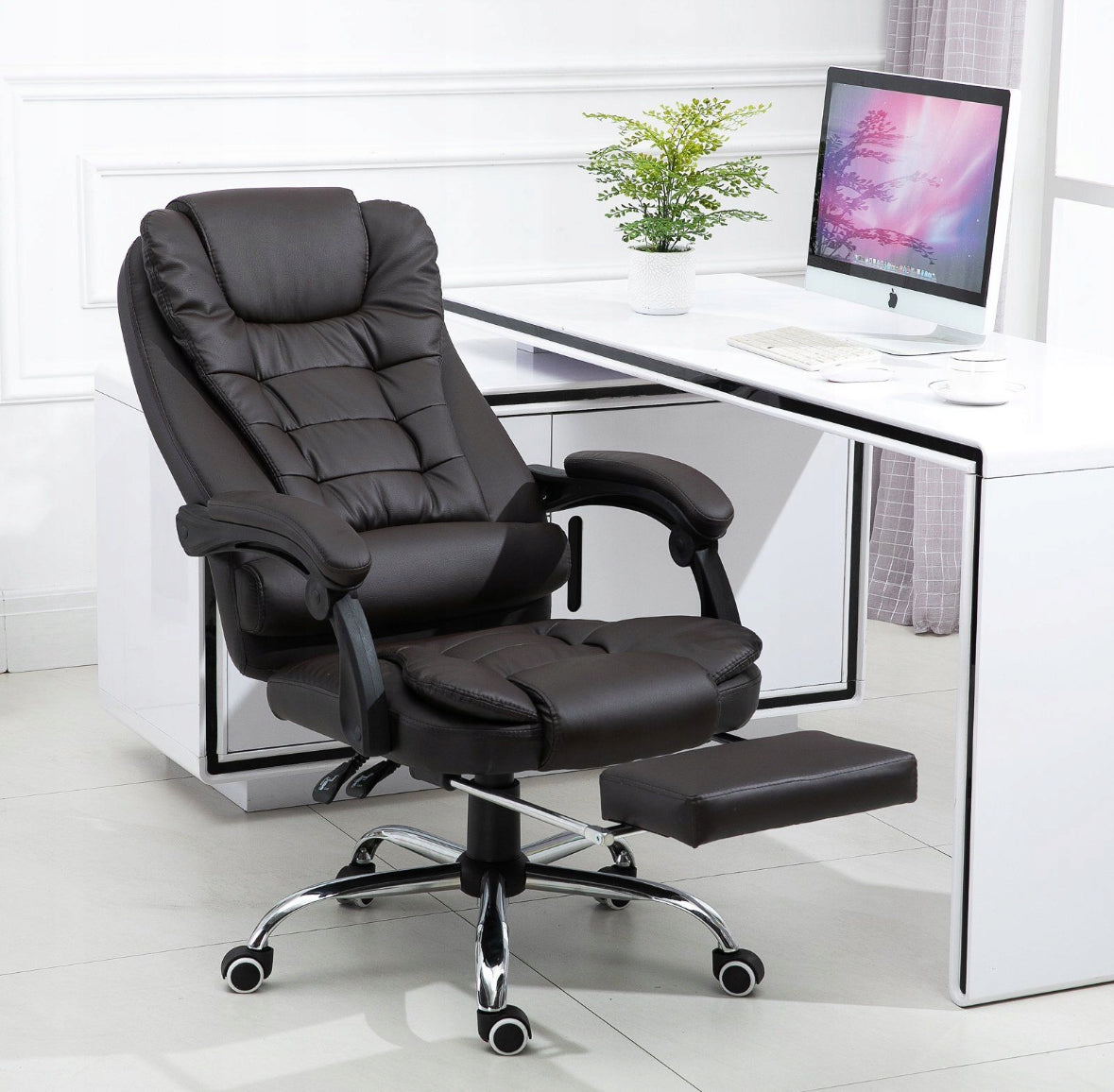 Office Swivel Chair with Footrest Ergonomic Chair for Room Packaging status original