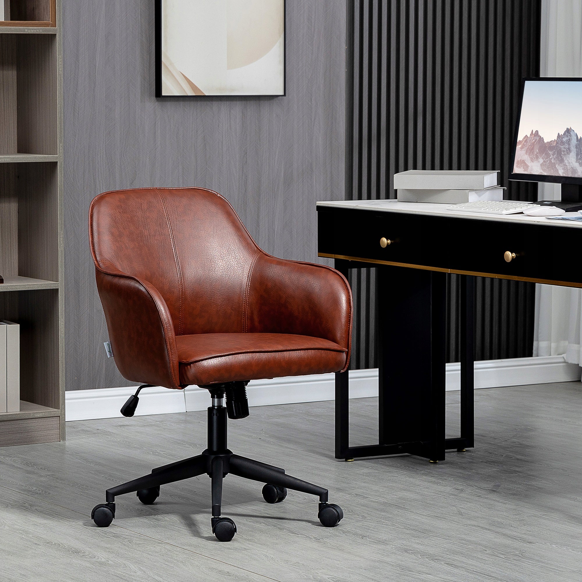 Office chair 58,5x62x91 cm, brown, with swing, height adjustable Brand Vinsetto