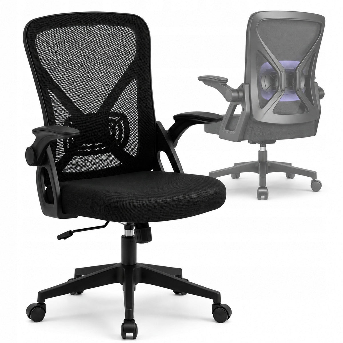 Office chair Authmic ergonomic swivel black mesh 150 kg