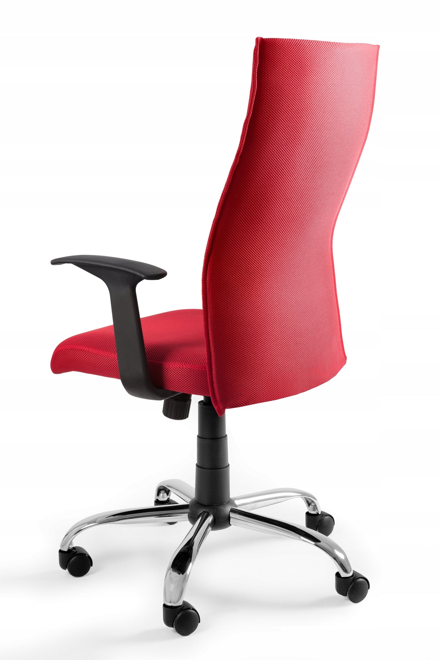 Office chair BLACK ON BLACK red swivel combining comfort and style Packaging status original