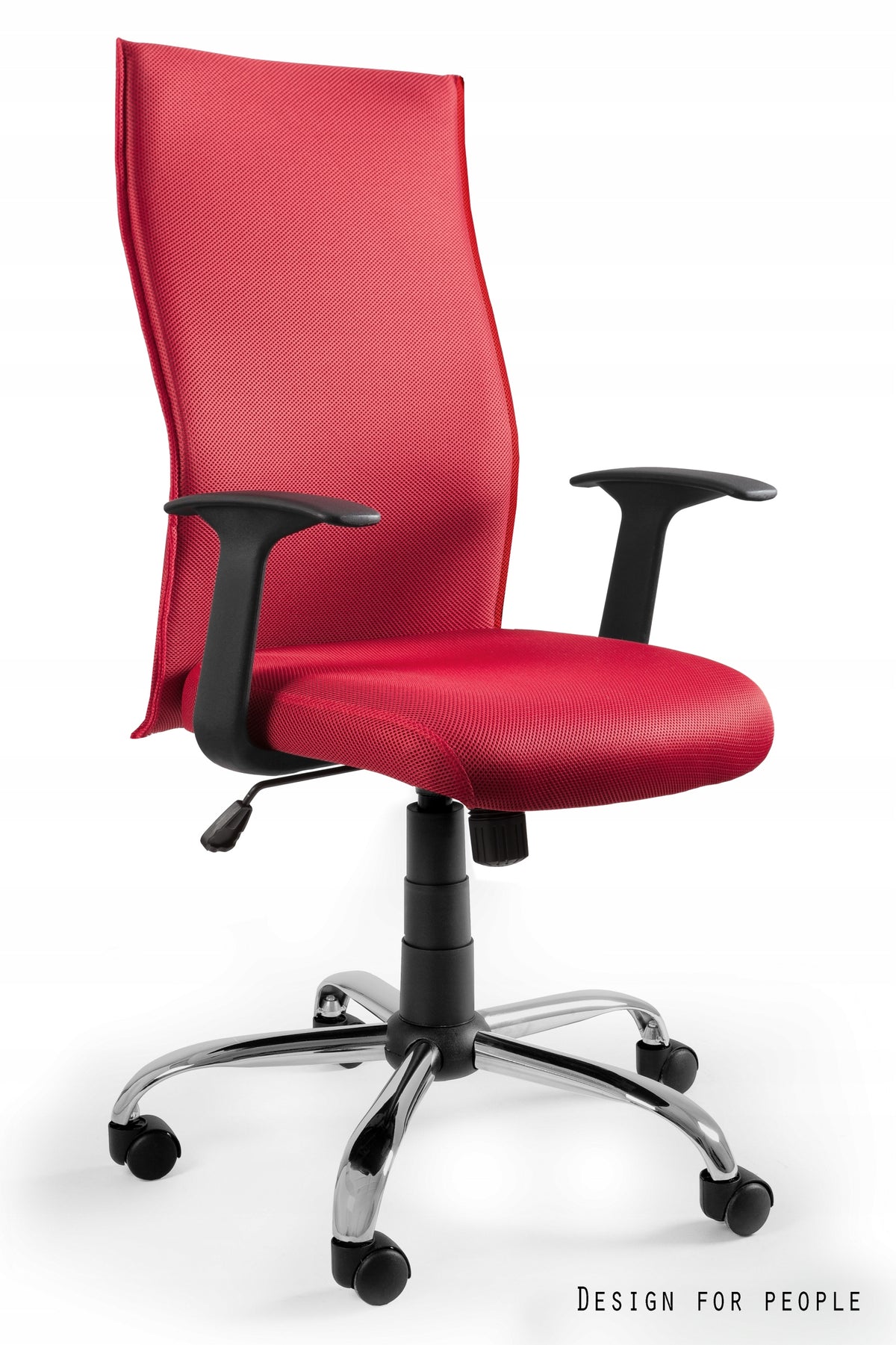 Office chair BLACK ON BLACK red swivel combining comfort and style