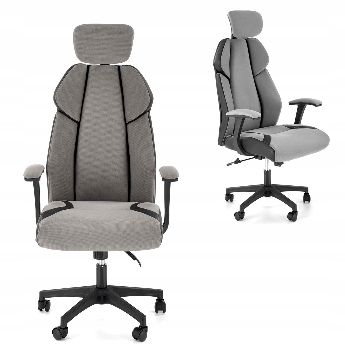 Office chair CHRONO ash-black swivel chair with headrest for desk Manufacturer code POPIEL