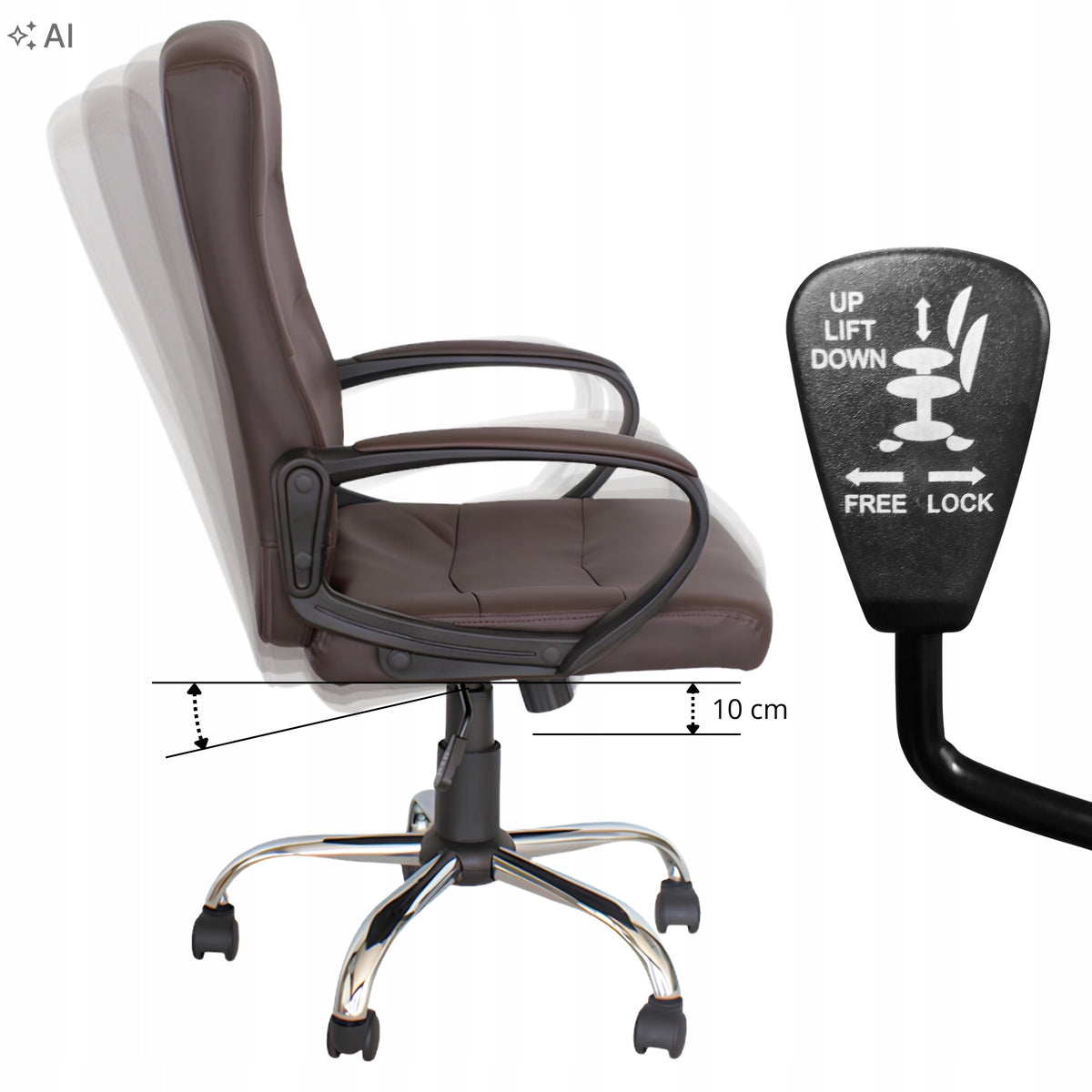 Office chair ECO-LEATHER swivel chair for desk BRONZE leather COMFORTABLE L211 Brand Escal