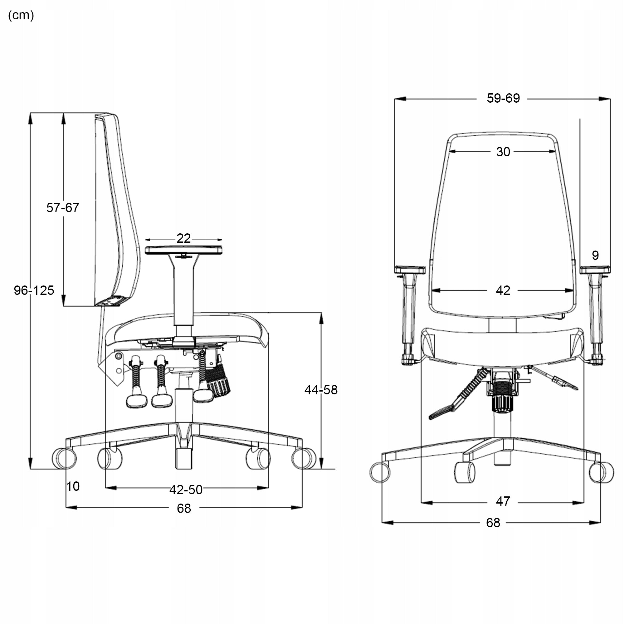 Office chair ERGONOMIC Lumbar adjustment Spacetronik 150kg Rotary Packaging status original