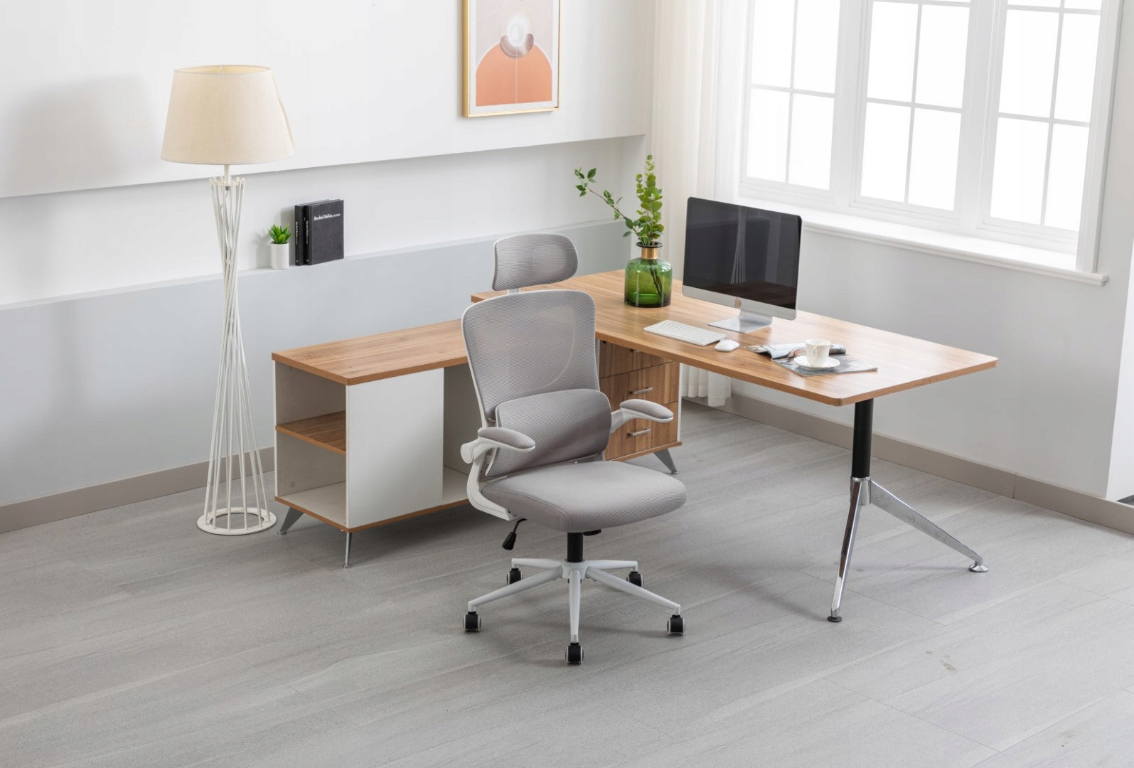 Office chair ERGONOMIC swivel MODERN for desk ZEO grey JUMIhome Manufacturer code CM-249875