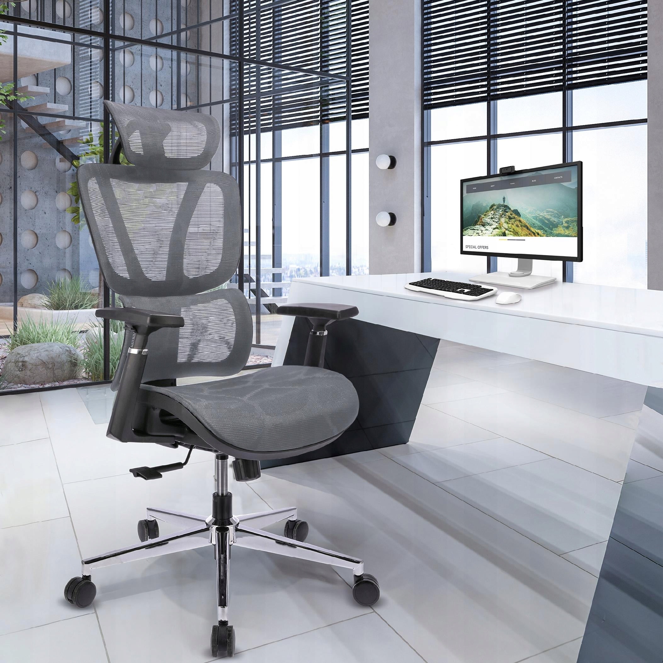 Office chair ERGONOMIC swivel adjustable CHAIR NEOVA grey JUMIhome Manufacturer code CM-317239