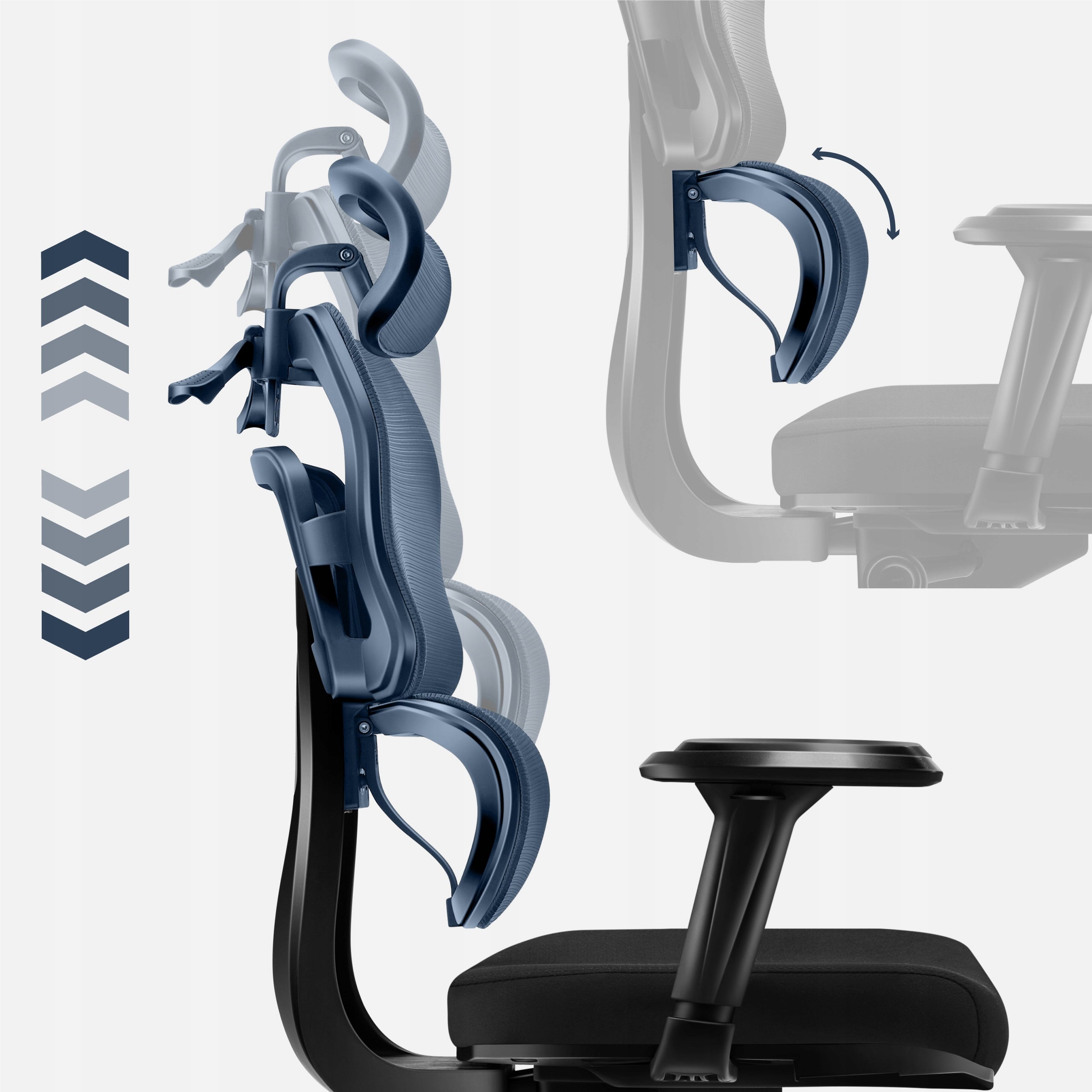 Office chair ERGONOMIC swivel adjustable Lumbar Support up to 150kg Furniture depth 66 cm